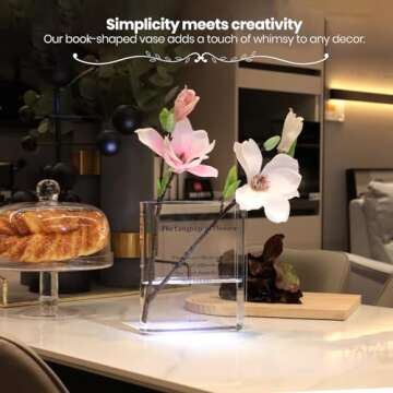 Alpharan Book Vase for Flowers Home Décor,Artistic and Cultural Flavor Decorative Acrylic Clear Vas...
