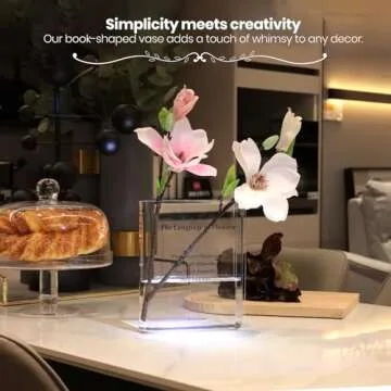 Alpharan Book Vase for Flowers Home Décor,Artistic and Cultural Flavor Decorative Acrylic Clear Vas...