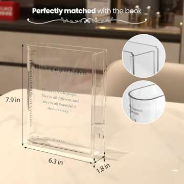 Alpharan Book Vase for Flowers Home Décor,Artistic and Cultural Flavor Decorative Acrylic Clear Vase for Home and Office,Creative Gifts for Book Lovers. (Transparent)