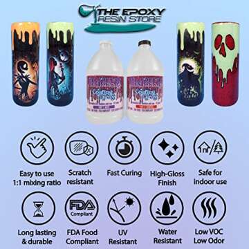 The Epoxt Resin Store - Tumbler Coating Epoxy Resin, Super Gloss Shine, Fast Cure, Self Leveling, Lo...