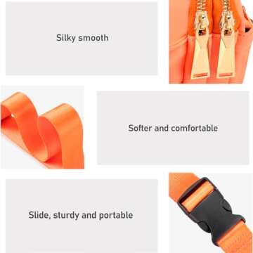 ZORFIN Fanny Packs for Women Men: Crossbody Belt Bag with Adjustable Strap - Fashion Waist Packs for Workout Running Traveling Hiking Orange