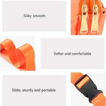 ZORFIN Fanny Packs for Women Men: Crossbody Belt Bag with Adjustable Strap - Fashion Waist Packs for Workout Running Traveling Hiking Orange