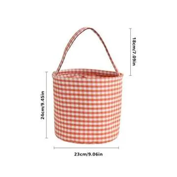 Generic Halloween Trick or Treat Candy Bags,Black In White FarmhouseTartan Lattice Reusable Bucket (Orange, One Size), w9YzunYdG