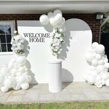 Awenztech White Balloons 12 inch, White Latex Balloons 50pcs Party Balloons for Engagement Bachelorette Bridal Shower Wedding Party Birthday Decorations