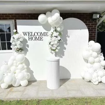 Awenztech White Balloons 12 inch, White Latex Balloons 50pcs Party Balloons for Engagement Bachelorette Bridal Shower Wedding Party Birthday Decorations