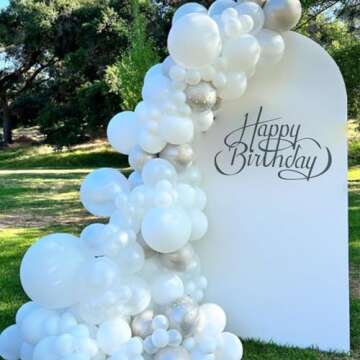 Awenztech White Balloons 12 inch, White Latex Balloons 50pcs Party Balloons for Engagement Bachelorette Bridal Shower Wedding Party Birthday Decorations