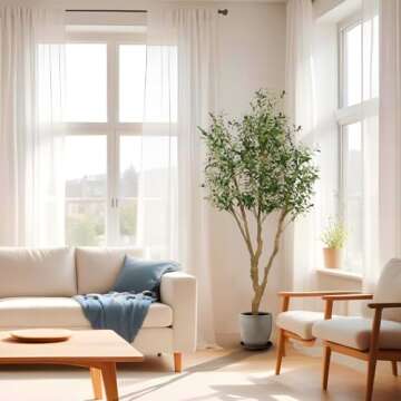 Celestdeco 6ft Artificial Olive Tree, Faux Olive Tree with Lifelike Fruits, 72 in Fake Olive Tree wi...