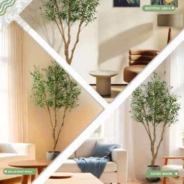 Celestdeco 6ft Artificial Olive Tree, Faux Olive Tree with Lifelike Fruits, 72 in Fake Olive Tree with Sturdy Plastic Nursery Pot, Artificial Plants for Office Home Living Room Indoor Outdoor Decor