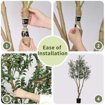 Celestdeco 6ft Artificial Olive Tree, Faux Olive Tree with Lifelike Fruits, 72 in Fake Olive Tree with Sturdy Plastic Nursery Pot, Artificial Plants for Office Home Living Room Indoor Outdoor Decor