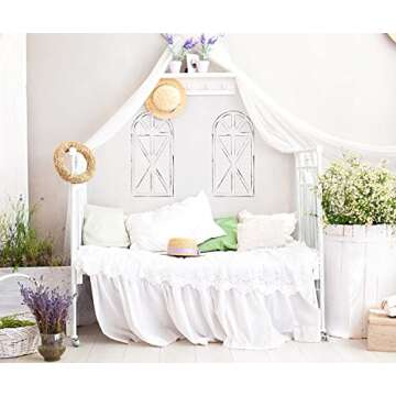 KIBAGA Beautiful Cathedral Window Frame Set of 2 – Rustic Farmhouse Wall Decor for Living Room