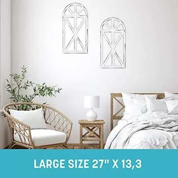 KIBAGA Rustic Cathedral Window Frame Set for Home Decor