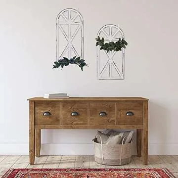 KIBAGA Rustic Cathedral Window Frame Set for Home Decor