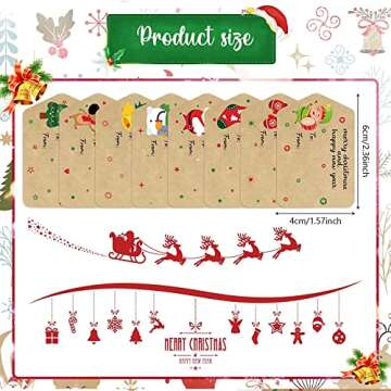 Zonon 720 Christmas Gift Tags Stickers for Holidays