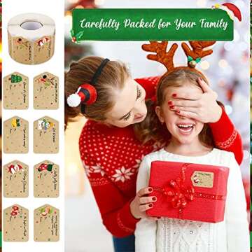 Zonon 720 Christmas Gift Tags Stickers for Holidays
