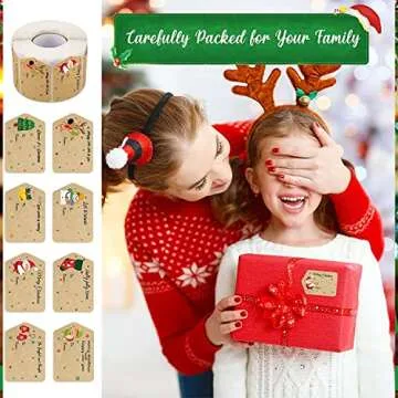 Zonon 720 Christmas Gift Tags Stickers for Holidays