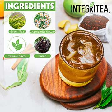 IntegriTEA Green Mango Flavored Green Tea, 6 Organic Unsweetened Iced Tea Bags, 6 Gallons, Hot or Cold Brew, Fairly & Sustainably Sourced