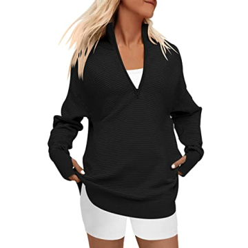 LILLUSORY Women's Cozy Half Zip Pullover for Fall
