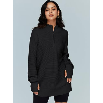 LILLUSORY Women's Cozy Half Zip Pullover for Fall
