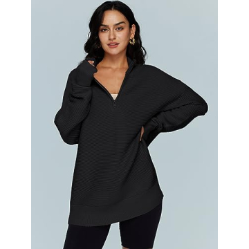 LILLUSORY Women's Cozy Half Zip Pullover for Fall