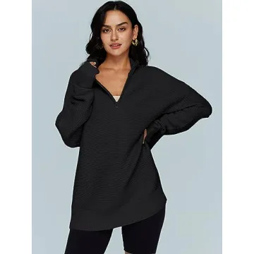 LILLUSORY Women's Cozy Half Zip Pullover for Fall