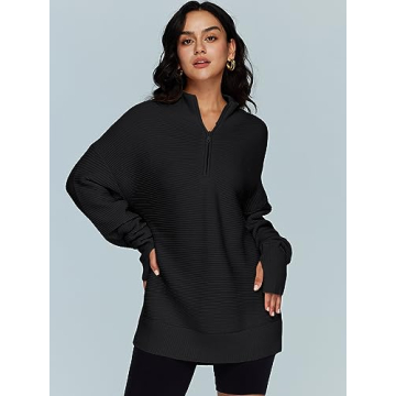 LILLUSORY Women's Cozy Half Zip Pullover for Fall