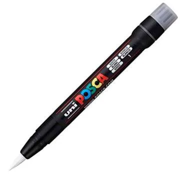 Posca Marker Brush in White, Posca Pens for Art Supplies, School Supplies, Rock Art, Fabric Paint, Fabric Markers, Paint Pen, Art Markers, Posca Paint Markers