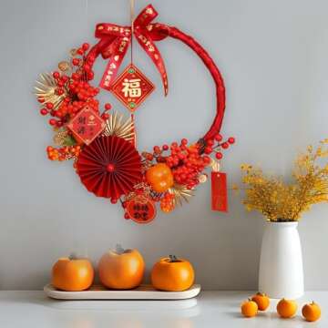 Almencla Chinese New Year Wreath for 2024 Festivities