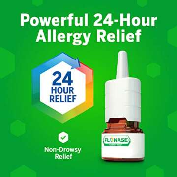 Flonase Allergy Relief Nasal Spray - 24 Hour Non-Drowsy Solution - 0.54 Fl Oz (Pack of 2)