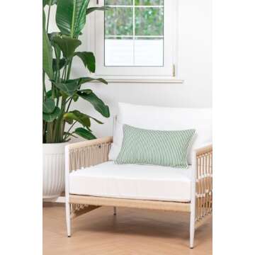 Coastal Lumbar Pillow Cover for Indoor Outdoor Use