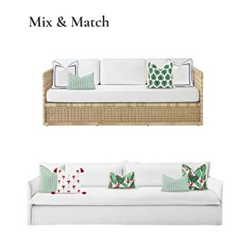 Coastal Lumbar Pillow Cover for Indoor Outdoor Use