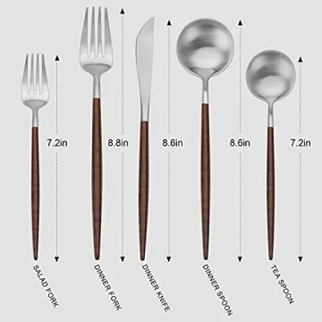 Elegant Vanys 20 Piece Matte Silverware Set for All Occasions