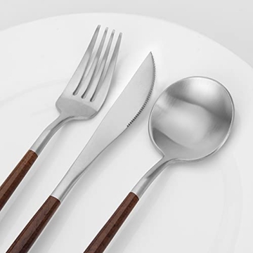 Elegant Vanys 20 Piece Matte Silverware Set for All Occasions