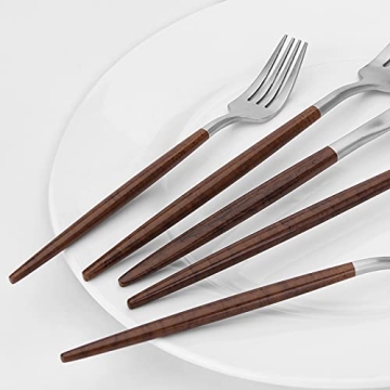 Elegant Vanys 20 Piece Matte Silverware Set for All Occasions