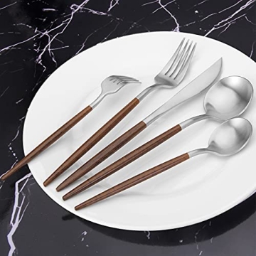 Elegant Vanys 20 Piece Matte Silverware Set for All Occasions