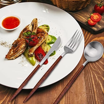 Elegant Vanys 20 Piece Matte Silverware Set for All Occasions