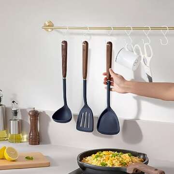 Hamiutci 12 PCS S Hooks, Black S Hooks for Hanging Plants, Safety Buckle S Shaped Hooks Heavy Duty f...