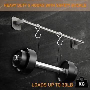 Hamiutci 12 PCS S Hooks, Black S Hooks for Hanging Plants, Safety Buckle S Shaped Hooks Heavy Duty for Closet,3.5 Inch Metal S Hook Clothes Rack Kitchen Utensils S-Hooks for Pots,Pans (White-12 PCS)