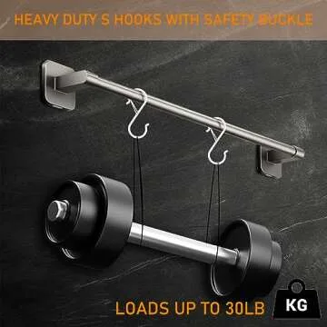 Hamiutci 12 PCS S Hooks, Black S Hooks for Hanging Plants, Safety Buckle S Shaped Hooks Heavy Duty for Closet,3.5 Inch Metal S Hook Clothes Rack Kitchen Utensils S-Hooks for Pots,Pans (White-12 PCS)