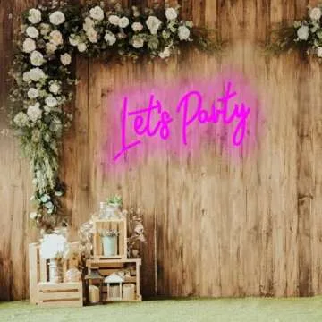 DAKABUKA Lets Party Neon Sign Pink LED Neon Let's Party Light Signs for Wall Decor Bachelorette Party Wedding Engagement Birthday Party with Dimmabel Switch (16 * 7.6inches) 5V USB