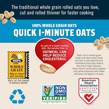 Quaker 1-Minute Oatmeal - Non-GMO, 2.5 lb Pack of 2