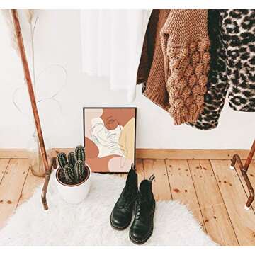 Abstract Wall Art, Minimalist Wall Art, Boho Wall Decor, Woman Line Art Botanical Plant Drawings Posters Prints, Wall Art for Bedroom, Kitchen Wall Art, Bathroom Decor, Office Wall Decor, (Set of 6,