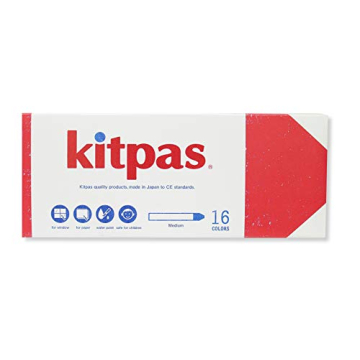 Kitpas Crayon Medium 16 Colours for All Surfaces