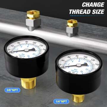 MEANLIN Well Pump Pressure Gauge 0-200Psi Accuracy