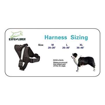 Big Dog Harness - Soft Reflective No Pull Black Size L 26-36 inch