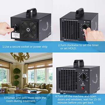 Airthereal MA5000 Ozone Generator 5000mg/h - Powerful Odor Eliminator for Homes