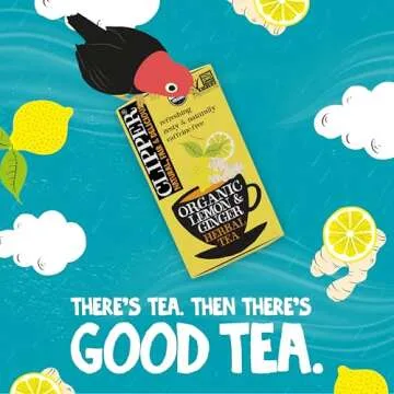 Clipper Tea Lemon & Ginger Teabags – Caffeine Free, USDA Organic, Great Hot or Iced – Aromatic, Natural, Fair & Delicious – 20 Tea Bags