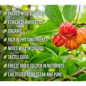 Perfect Supplements – Perfect Acerola Powder – 156 Grams – 100% Pure Acerola Cherry – All-Natural Vitamin C Superfood – Immune System Support