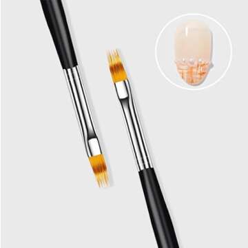 YECIRALA 10pc Nail Ombre Brush Set - Purple Pink & Black Gradient Nylon Brushes with Wood Handle - DIY Nail Art & Salon Use