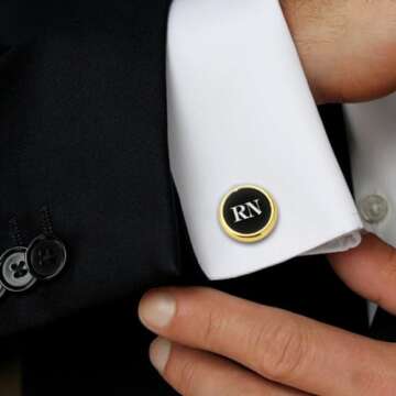 Mens gold cufflinks - Custom wedding cufflinks - Groomsmen Groom initial cufflinks - Anniversary, we...