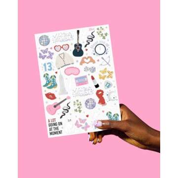 xo, Fetti Eras Party Temporary Tattoos - 74 Iridescent Styles | Bachelorette Decorations, Birthday G...